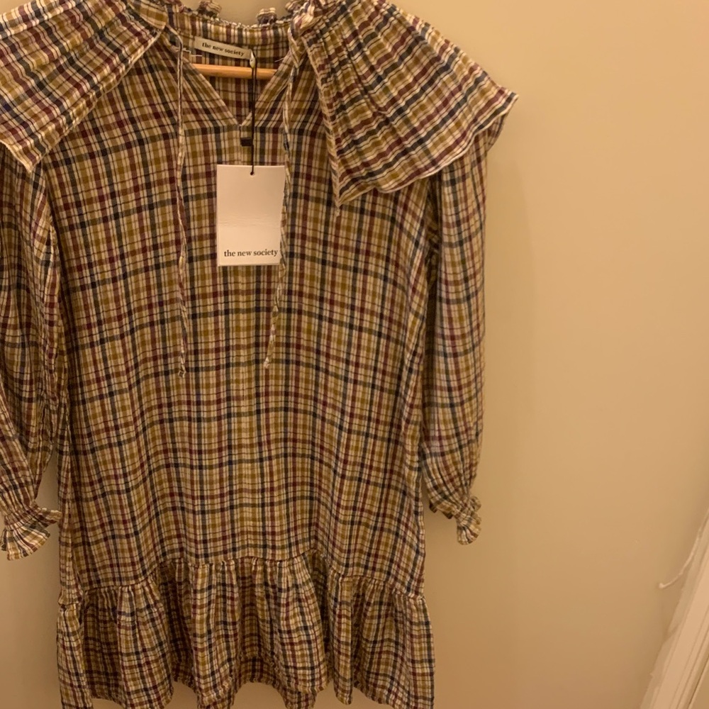 The New Society Kids Plaid Casual Dress - Multicolor